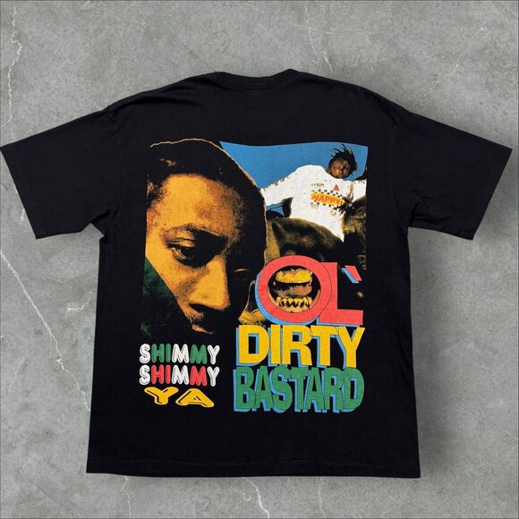 90's Style Wutang Clan Ol Dirty Bastard Shimmy Shimmy Ya Double Sided Rap Tee - Picture 2 of 10